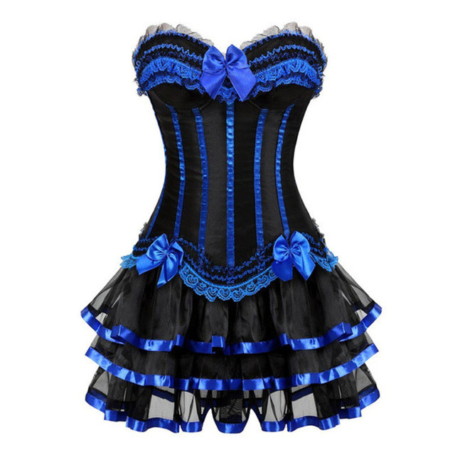 Women's Vintage Steampunk Corset Dress Victorian Retro Gothic Corset Burlesque Lace Corset and Bustiers Costume