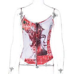 Wholesale Clothes Black Winter Women Tank Top Party Money Corset