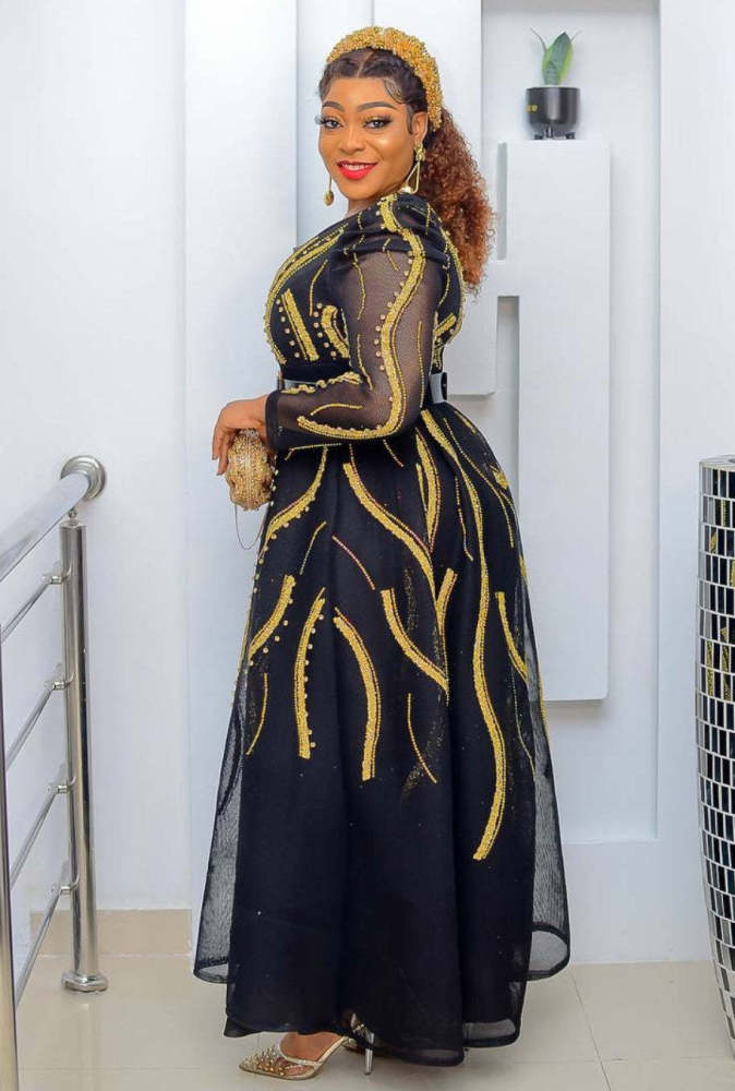 New Elegant Plus Size Evening Maxi Dress Print Deep V Neck Long Sleeve Supplier