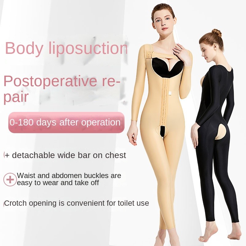 Post Surgery Liposuction BBL Full Body Shaper Postpartum Hip Lift Fajas Long Sleeve