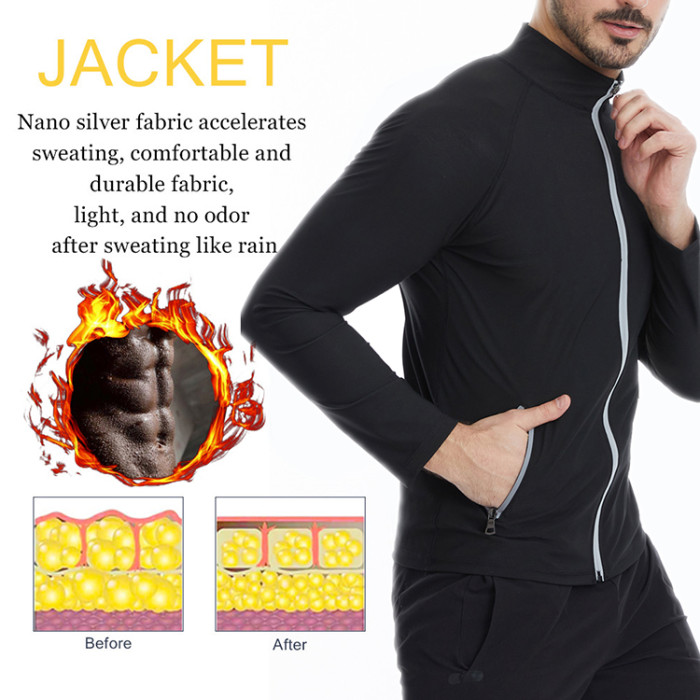 Wholesale Weight Loss Men Body Shaper Sauna Suit Sweat Jacket Running Fitness