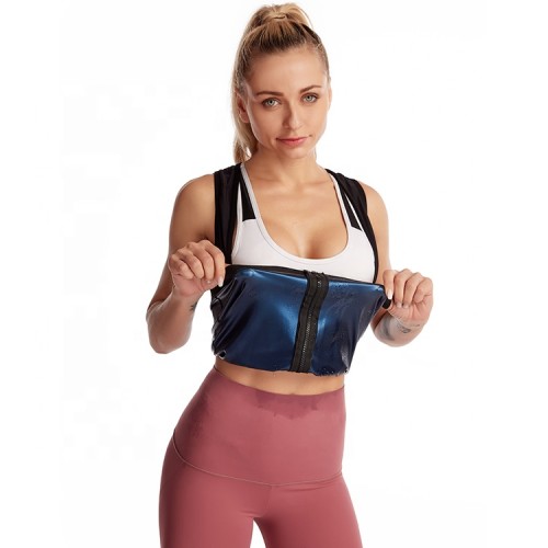 Wholesale Women Sports Zipper Weight Loss Slim Sauna Sweat Vest Tummy Control