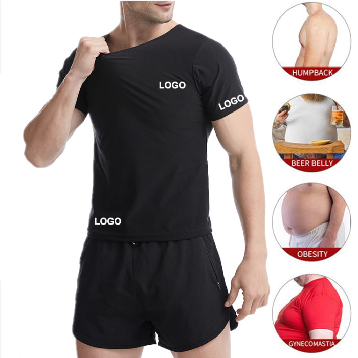 Sweating Slimming Mens Sauna Suit Shirt Fitness Gym Heat Trapping Weight Loss