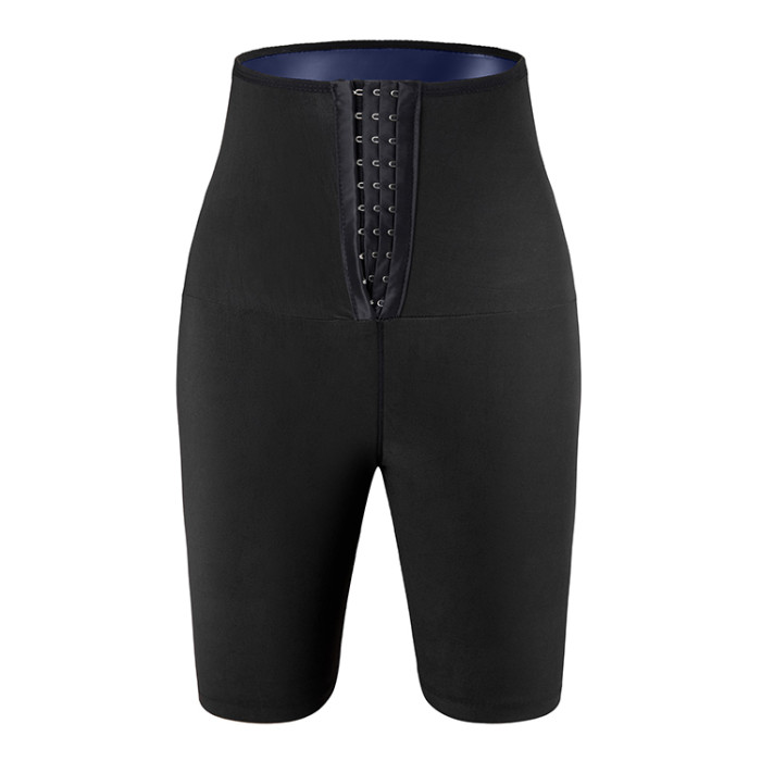 High Waisted Above Knee Vinyl Thermo Sweat Sauna Pants Mid Thigh Waist Trainer Shorts