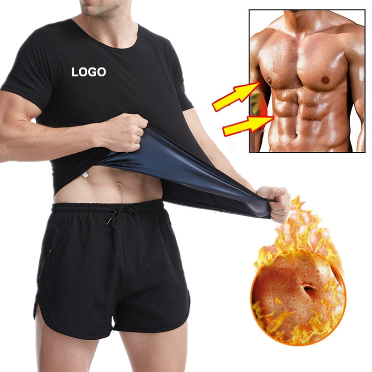 Sweating Slimming Mens Sauna Suit Shirt Fitness Gym Heat Trapping Weight Loss