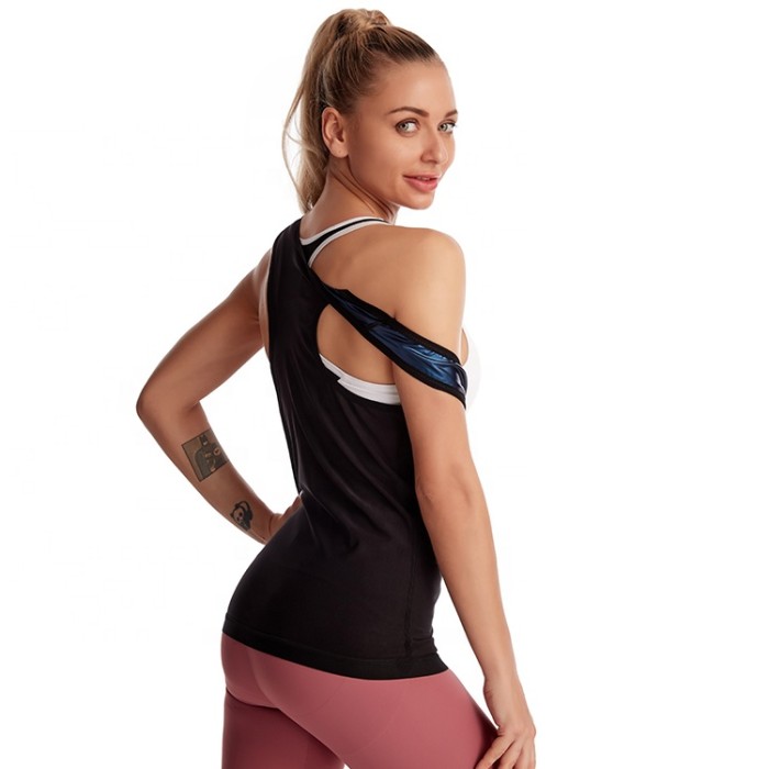 Wholesale Women Sports Zipper Weight Loss Slim Sauna Sweat Vest Tummy Control