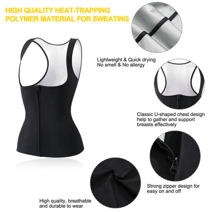 Custom Logo Plus Women Exercise Sweat Sauna Suits Vest Waist Trainer Weight Loss