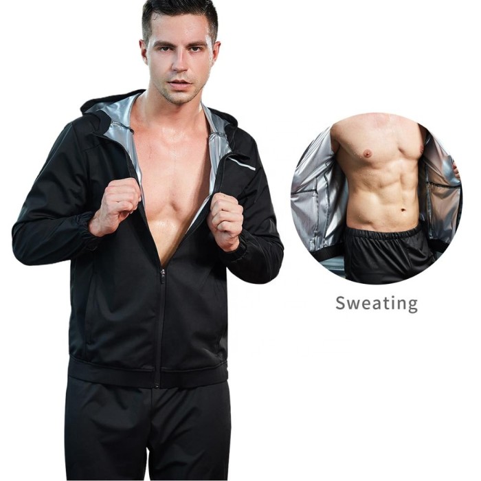 Slimming Men Sauna Suit Joggers Fitness Gym Clothing Weight Loss Sweat Jacket Pants