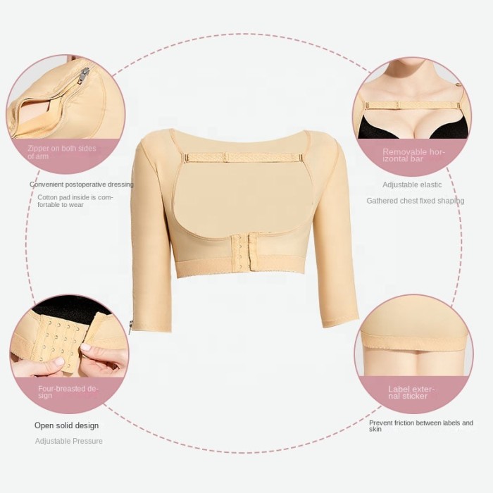 BBL Upper Arm Shaper Sleeves Post-Surgical Thin Back Open Bust Lipo Fajas Colombianas