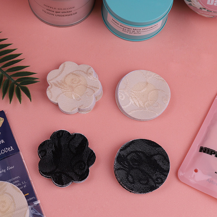 Disposable Invisible Silicone Nipple Covers Chest Stickers Lace Women Intimates Accessories