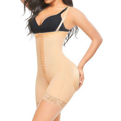 High Compression Plus Size Shapers 3 Hooks Crotch Zipper Tummy Control Bodysuit