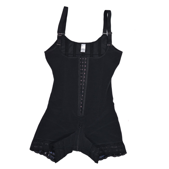 Fajas Colombianas 9 Steel Bones Bodysuit Shapewear Adjust Straps Butt Lifter Zipper Crotch