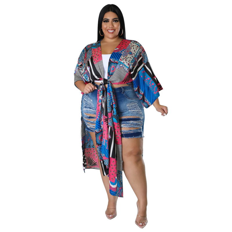 Autumn New African Ethnic Style Plus Size Women's Coat Long Print Jacket Manufacturers