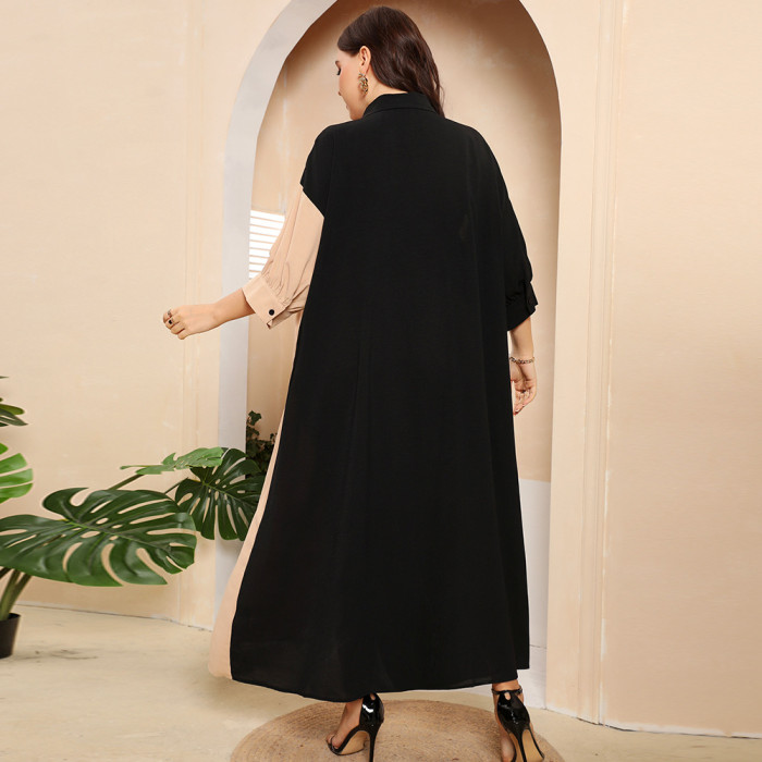 New Arrival Loose Fall T Shirt Dress Plus Size Wholesale Long Sleeve Front Buttons Vendors