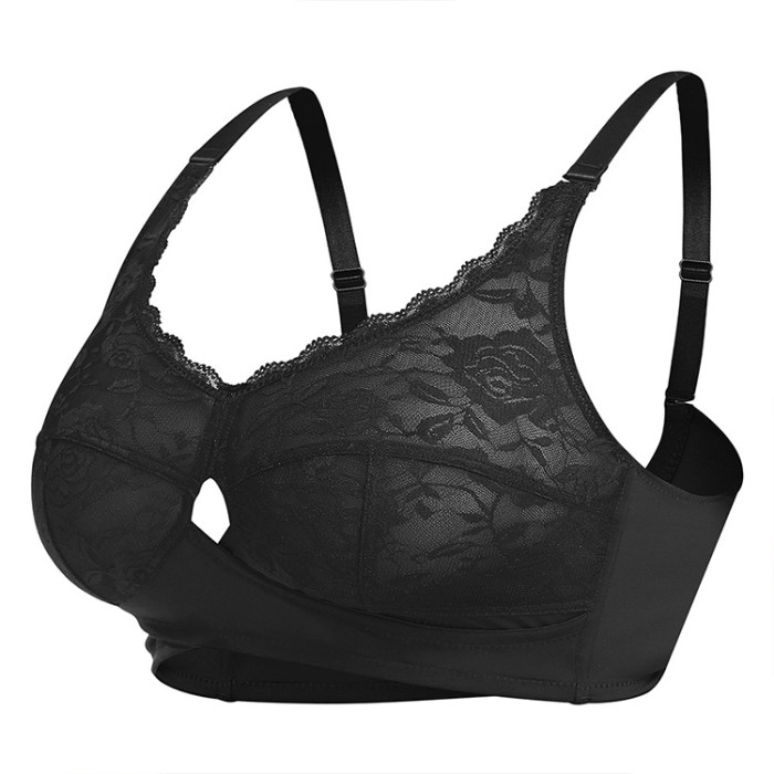 Wholesale Black Plus Size Lace Bras Push Up Custom Women Underwear Factory
