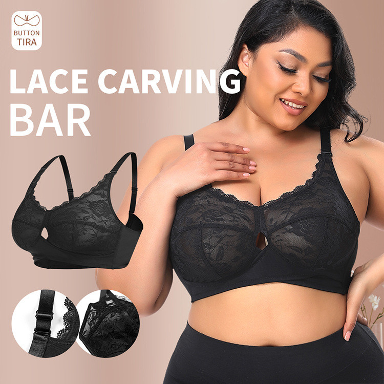 Wholesale Black Plus Size Lace Bras Push Up Custom Women Underwear Factory