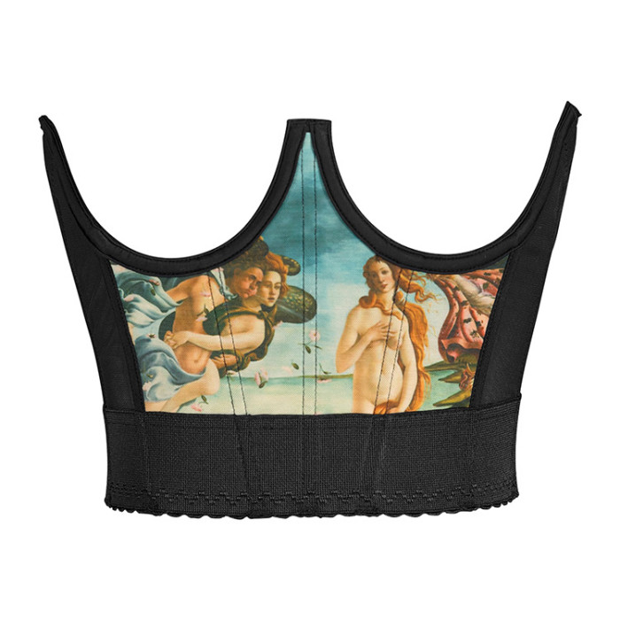 Wholesale Oil Painting Retro Bustier Fishbone Breast Support Adjustable Waist Corset