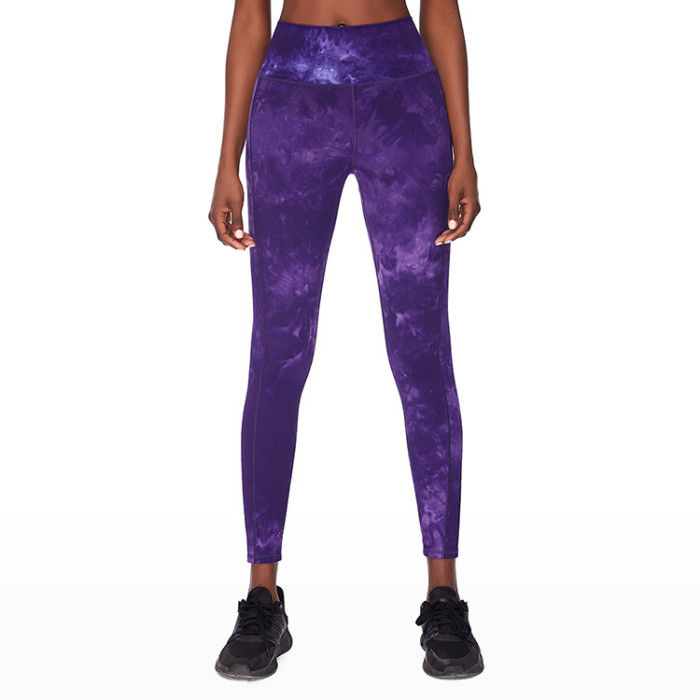 Wholesale Bulk Yoga Pants Tie Dye Print High Rise Sports Leggings Hip Lift Manufacturer