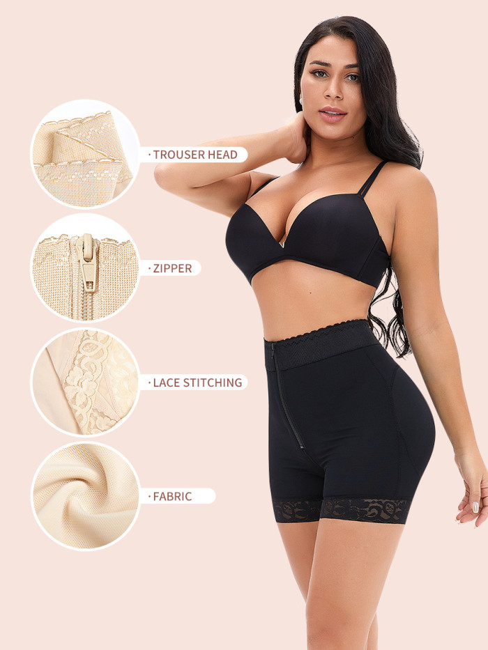 Wholesale Best High Waisted Shaping Shorts for Hourglass Figure Zipper Plus Size