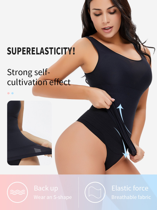 Private Label Shapewear Manufacturers Shaping Vest Tummy Control Black Tank Tops