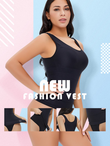 Private Label Shapewear Manufacturers Shaping Vest Tummy Control Black Tank Tops