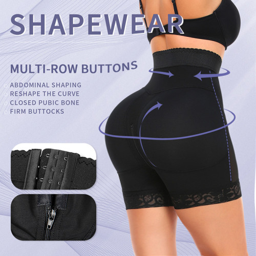 Wholesale Waist Trainer Butt Lifter Body Shaper Shorts Panty Zip and Hooks Plus Size