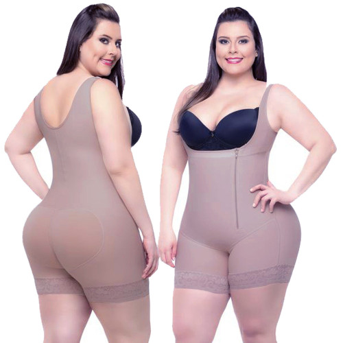 Factory Price Plus Size Shaping Bodysuit Butt Lifter Waist Trainer Side Zipper Fajas