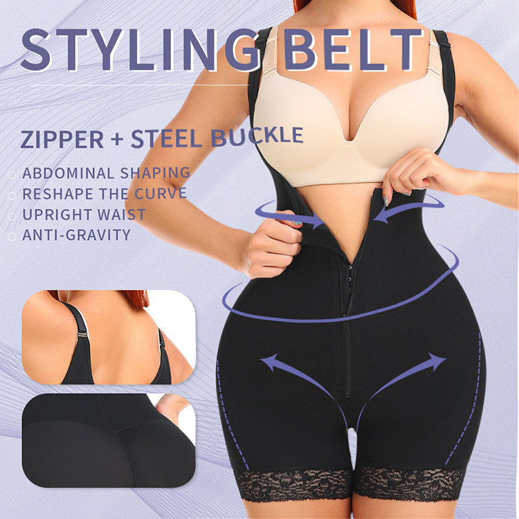 Wholesale Shapewear Manufacturers Hook and Zip Bodysuit Shaper Butt Lift Flat Belly Plus