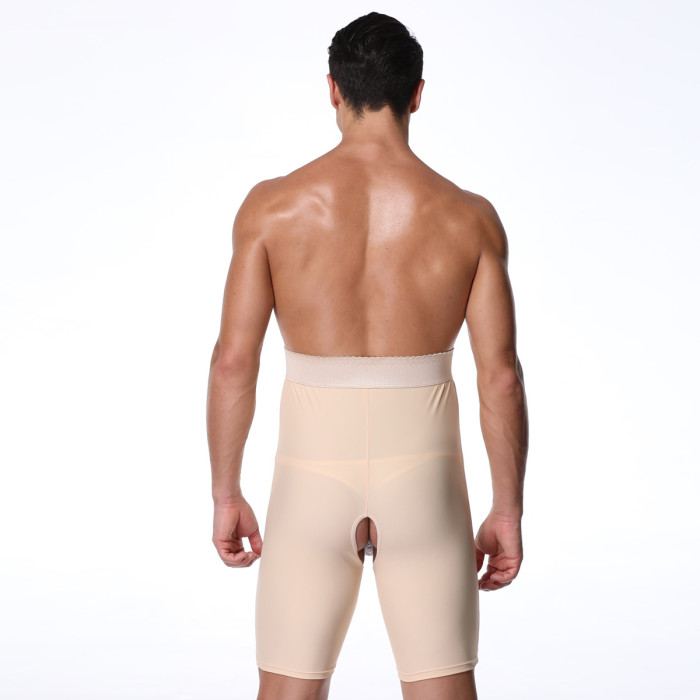 Wholesale Mens Slimming Underwear Tummy Control Zip and Hooks Open Crotch Plus Size