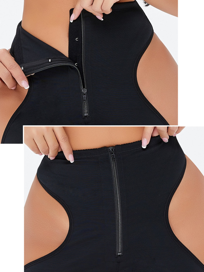 Plus Size High Waist Shaping Shorts Open Buttock 3D Hip Lift Zip Tummy Control Supplier