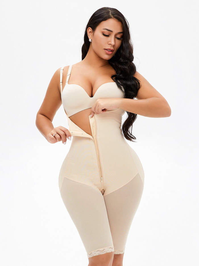 Colombian Shapewear Wholesale Full Body Shaper Zipper Slim Belly Butt Lifter Bodysuit