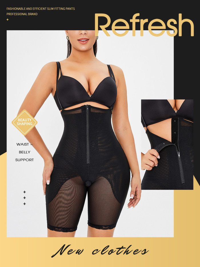 Plus Size Wholesale Girdles Body Shaper Mesh Butt Lift Tummy Control Bodysuit