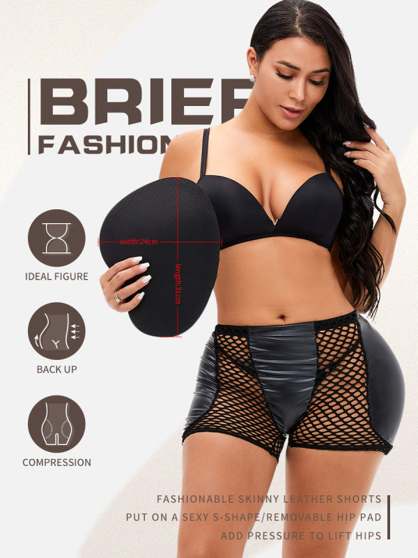 Wholesale Butt Lifter Panties Padded Shaping Underwear Plus Size PU Mesh Elastic Fit
