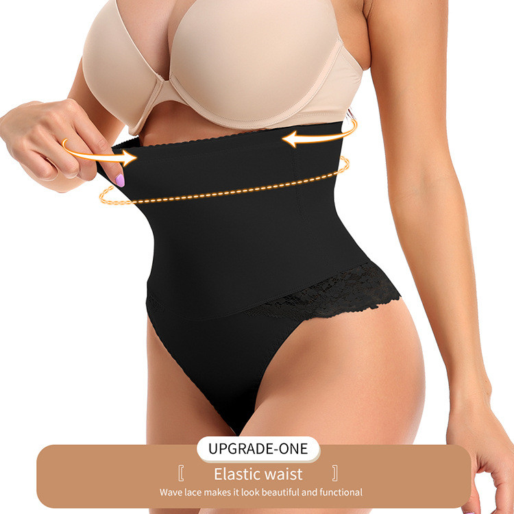 Wholesale Bulk Plus Size Tummy Control Thong Lace Panty Stretch Shaping Underwear