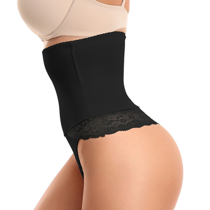 Wholesale Bulk Plus Size Tummy Control Thong Lace Panty Stretch Shaping Underwear