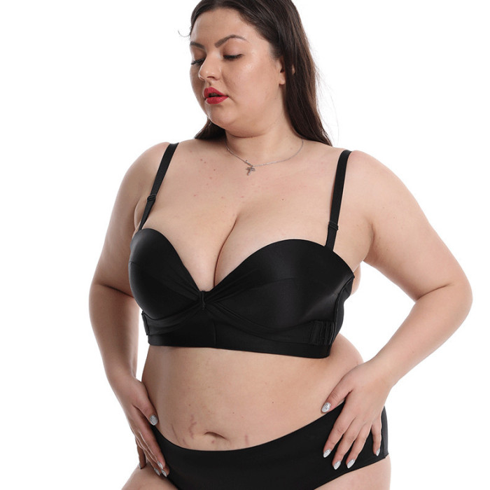 Wholesale Extreme Boost Push Up Bras Strapless Cross Front Plus Size for Big Women