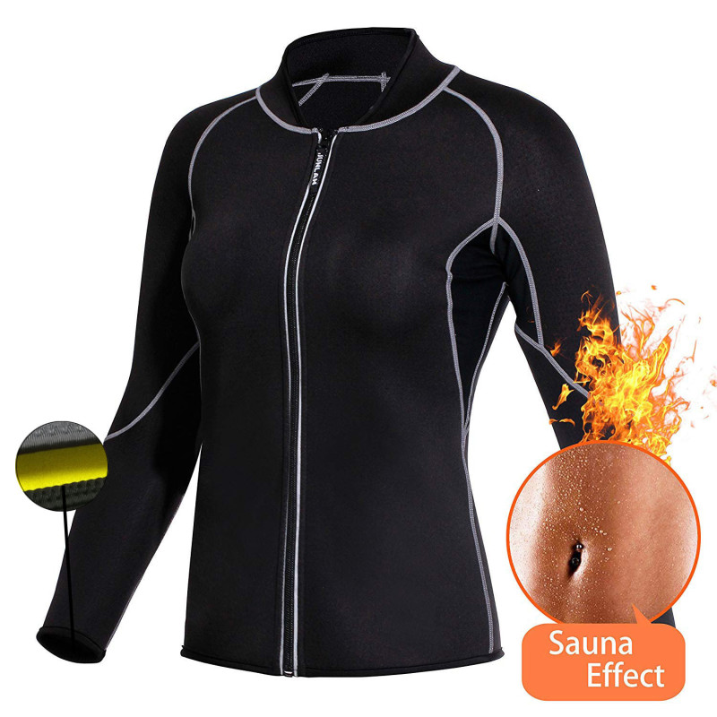 Wholesale Neoprene Coat Sweat Sauna Tops Wetsuit Long Sleeve Fitness Clothing Women