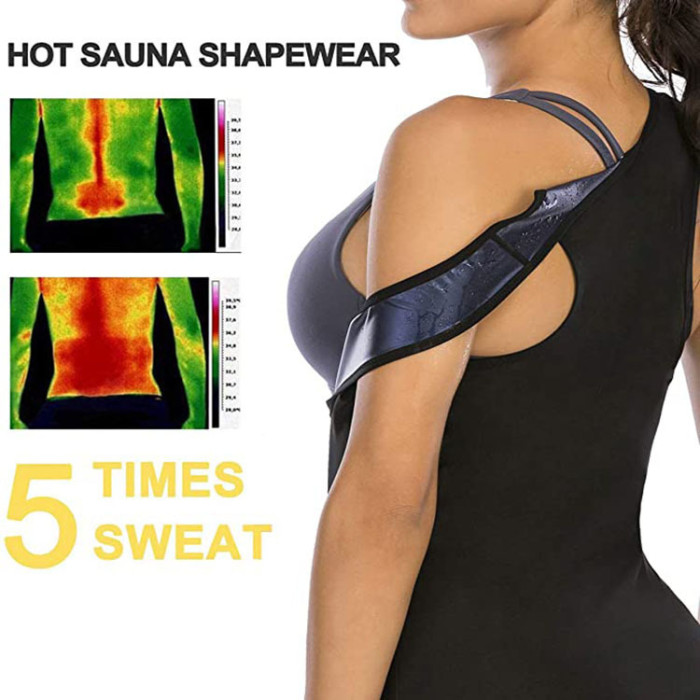 Wholesale Women Sauna Sweat Vest Belly Fat Burning Support Chest Zipper Tops
