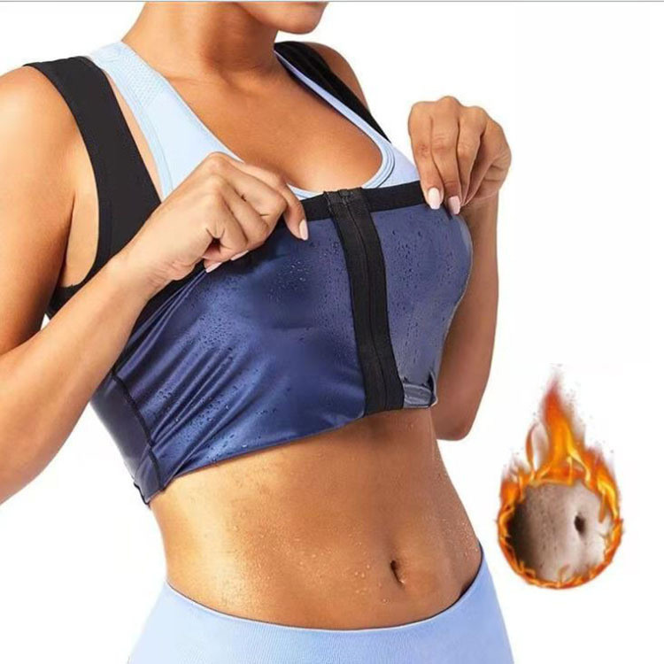Wholesale Women Sauna Sweat Vest Belly Fat Burning Support Chest Zipper Tops