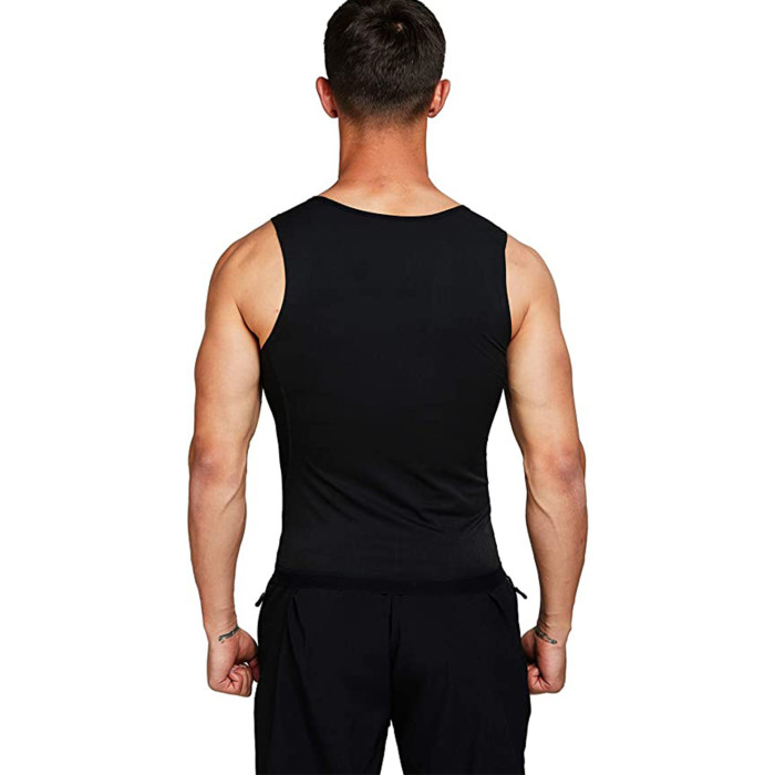 Wholesale Sauna Vest for Men Weight Loss Neoprene Shapewear Front Zipper Sweat Tops