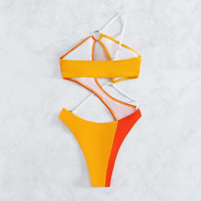 Wholesale New Monokini One Piece Swimsuit Cut Out Sexy Thong High Cut Leg for Women