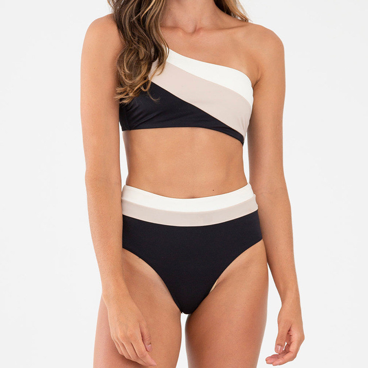 Wholesale New One Shoulder Swimsuit High Waist Bikini Set Push Up 2023 Manufacturer