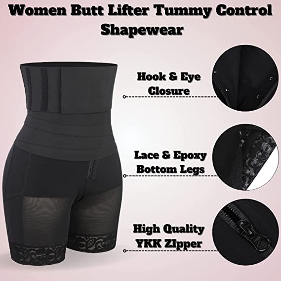 Shaper Shorts and Waistband 2-In-1 Butt Lift Zipper Crotch Flatten Abdomen Back Supplier