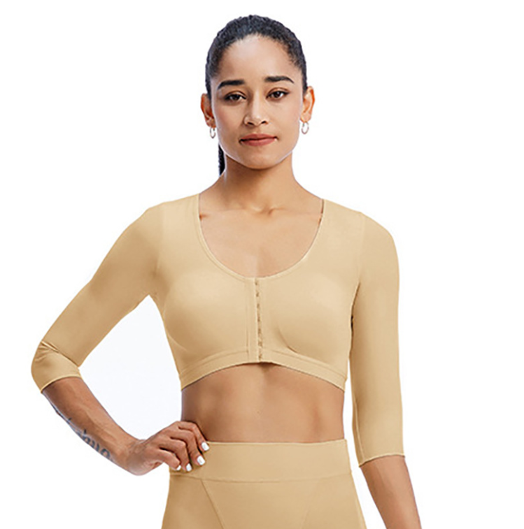 High Compression Post Surgery Shapewear Bra Long Sleeve Front Hooks Stretchy Supplier