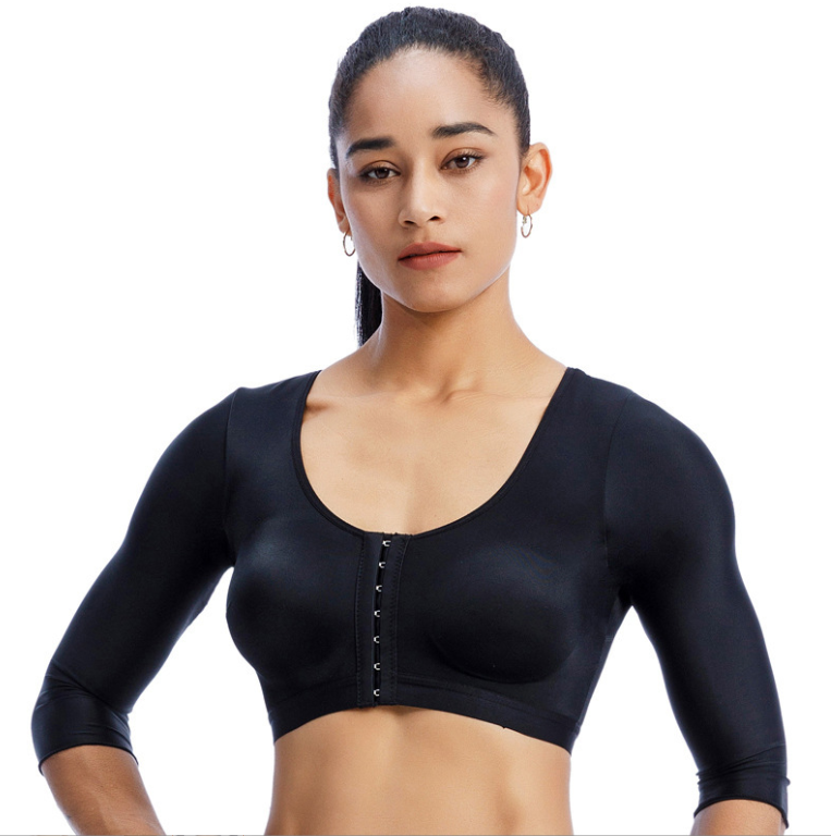 High Compression Post Surgery Shapewear Bra Long Sleeve Front Hooks Stretchy Supplier