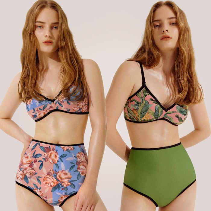 Wholesale Women Reversible Print Bikini High Waist Summer Floral Swimsuit Supplier Factory