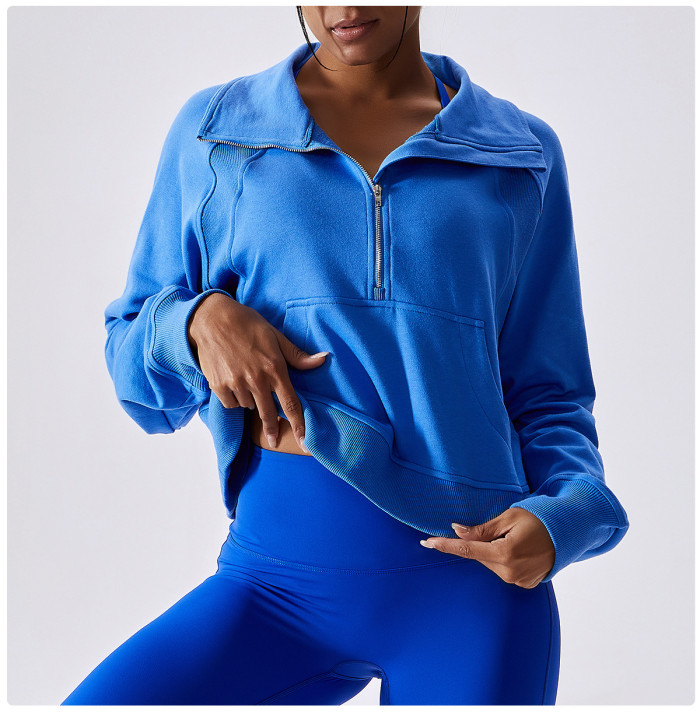 Wholesale Sports Sweatshirt Long Sleeve Fall Spring Winter Gym Fitness Tops Supplier