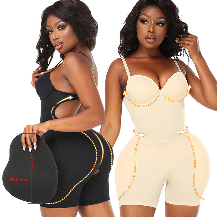 Wholesale Firm Tummy Control Bodysuit Shaper Butt Lifter Pad Overbust Backless Shapewear