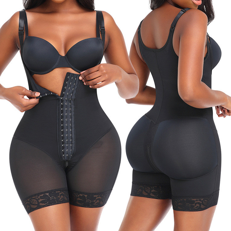 Wholesale Plus Size Shaper Butt Lifter Zipper Full Girdle Bodysuit Tummy Control Faja Supplier