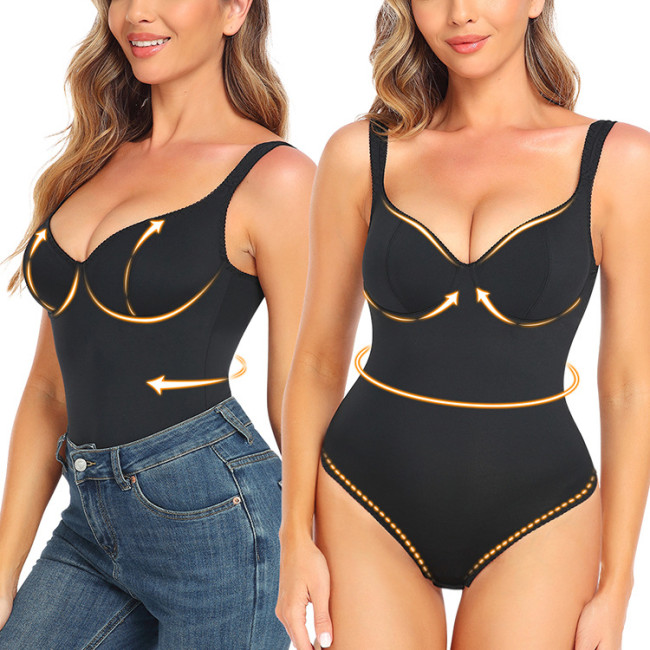 Wholesale Support Chest T-Back Shapewear Seamless Stretch Scuplting Bodysuit Thong